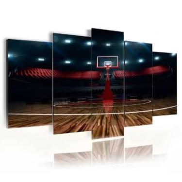 Imagem de Kit quadro decorativo 5 peças 95x60cm Basquete 02