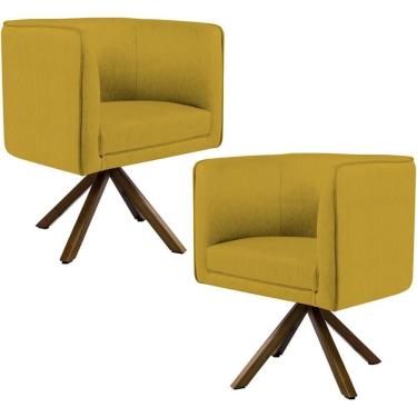 Imagem de Kit 02 Poltronas Betina D02 Veludo Mostarda C-279