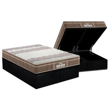 Imagem de Cama Box Baú Queen: Colchão Ortopédico Probel D33 / Ep Próintense Plus + Base Black(158X198)