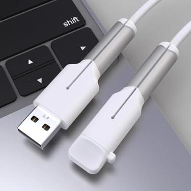 Imagem de 1 conjunto de protetor de cabo de carregador (2 peças) – Protetor de cabo antiderrapante de silicone, à prova de poeira 3 em 1 + organizador + proteção, protetor de fio USB (compatível com Android