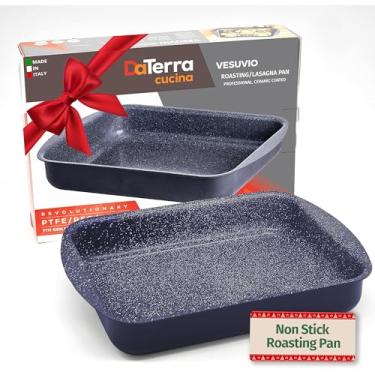Imagem de DaTerra Cucina Assadeira e lasanha – 40,6 x 30,5 x 7,6 cm, cerâmica antiaderente grande – segura para forno e fogão a 315 °C, base de alumínio de 2,5 mm, sem PTFE, PFOA, chumbo e cádmio – durável e