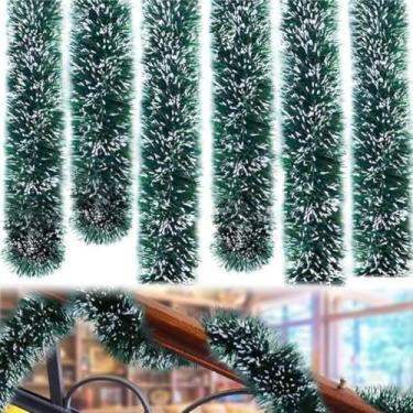 Imagem de Festão De Natal Enfeite Decoração Natalina Tradicional Ou Metalizado - Diversas Cores E Tamanhos (VERDE-NEVADO, 4 METROS)