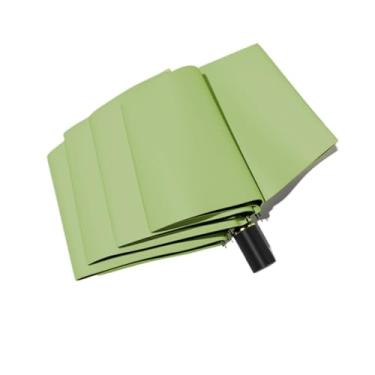 Imagem de barenx Guarda-chuva elegante, guarda-chuva dobrável automático premium, guarda-chuva com proteção UV, guarda-chuva compacto - 8/10/24/60 costelas, 8 nervuras, alça dourada, verde