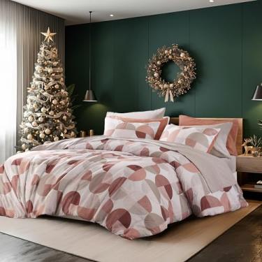 Imagem de Regency Heights Jogo de cama king size estampado em três tons, cama em uma bolsa, conjunto de cama de 9 peças, edredom e lençol de microfibra ultramacia, quente e aconchegante para todas as estações