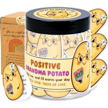 Imagem de Presentes para avó de netos, neta, neto - batata positiva, presentes engraçados para avó - presente de aniversário para avó de netos - pote decorativo com 60 cartões de apreciação de enfermeiras