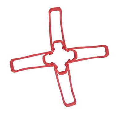 Imagem de Protetor de hélice para acessórios dobráveis de drone quadricóptero, vermelho