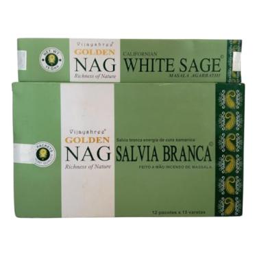 Imagem de Incenso Vijayshree Golden Nag Sálvia Branca Cx.12un.15g