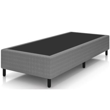 Imagem de Base para Cama Box Queen Plumatex Bipartida - Estrutura Reforçada, Hipoalergênica e Antiácaros | Cor Cinza/Preto | 198x158x25cm