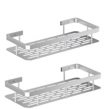 Imagem de Kit 2 Suporte Porta Shampoo Sabonete Banheiro Adesivo Parede alumínio, Prateleira de Box sem Furo - Acabamento Moderno e Resistente à Umidade