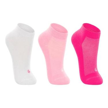 Imagem de Meia Lupo Cano Curto Infantil 2725-089 C/3, Branco, Rosa, Pink, 24-29