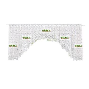 Imagem de Cortina Bando Renda Cascata Siena Cozinha Estampa 3,15X0,95 - Beija Fl