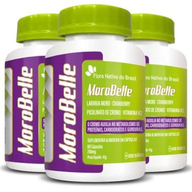 Imagem de KIT 3X MOROBELLE (Laranja Moro, Cranberry, Cromo e Vitaminas) 60 cápsulas - Flora Nativa