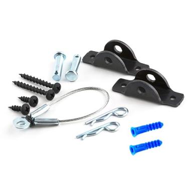 Imagem de RLECS 2 conjuntos de dispositivos de fixação de segurança para armário de liga de aço, âncora de móveis resistentes adequada para penteadeira, estantes de livros, prateleiras, suporte de exibição