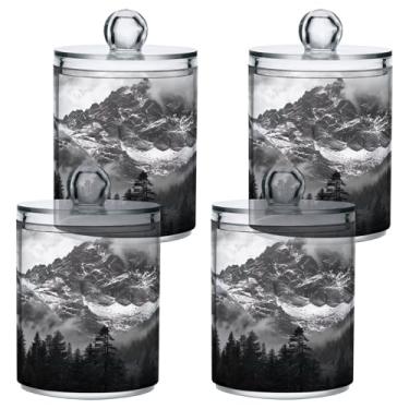 Imagem de ATTX Dispensador de suporte dense Forest Qtip para bola de algodão, cotonete, frasco de boticário de plástico transparente, pote de armazenamento de cozinha para decoração de casa, pacote com 4 (18)