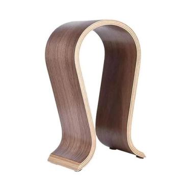 Imagem de Suporte Para Fones De Ouvido Em Madeira De Noz, Suporte Sólido Para Fo