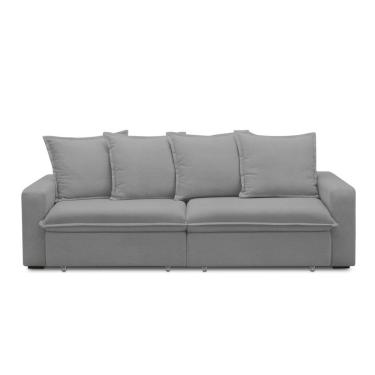 Imagem de Sofá Retrátil E Reclinável 3 Lugares 215cm Molas Espirais E Molas Ensacadas Vicenza Prata