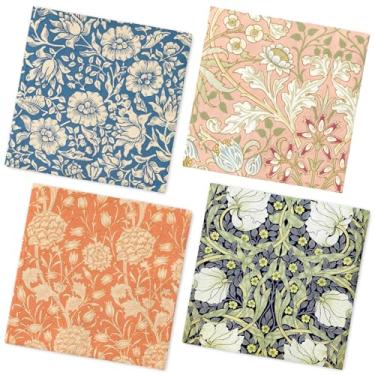 Imagem de Whaline Guardanapo de papel floral William Morris, 50 peças, guardanapos descartáveis para almoço, flores vintage, jantares, sobremesas, guardanapos para artigos de festa de casamento, decoração de