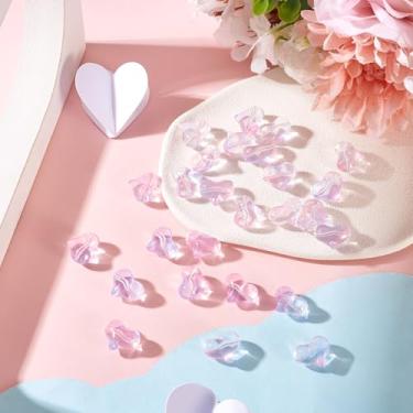 Imagem de 30 peças de contas de cristal de coração amor coração contas espaçadoras de vidro 14 mm lilás tema dos namorados contas soltas para fazer joias faça você mesmo, pulseiras, colares, miçangas