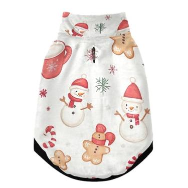 Imagem de SEHANY Casaco de Natal de gengibre para cães pequenos, super quente, à prova de vento, jaqueta de inverno, macia, aconchegante para animais de estimação, moletom para clima frio na neve com furo na