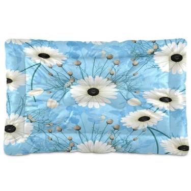 Imagem de SEHANY Cama de flores coloridas para cães e gatos com fundo antiderrapante, cama de canil, colchão macio para animais de estimação, lavável para cães pequenos, médios e grandes, gatos, 61 x 45 cm
