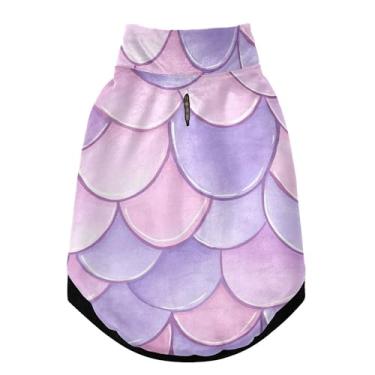 Imagem de SEHANY Casaco de cachorro com escama de peixe arco-íris para cães pequenos, superquente à prova de vento, jaqueta de inverno macia e aconchegante para clima de neve fria com coleira para animais de