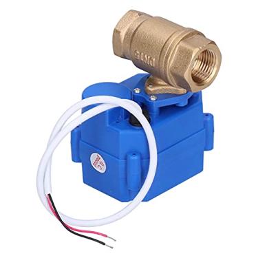 Imagem de Válvula de esfera motorizada de latão elétrica em linha reta através do tratamento de água Válvula de esfera elétrica em miniatura para sistemas de encanamento DN15 Rosca BSP 1/2