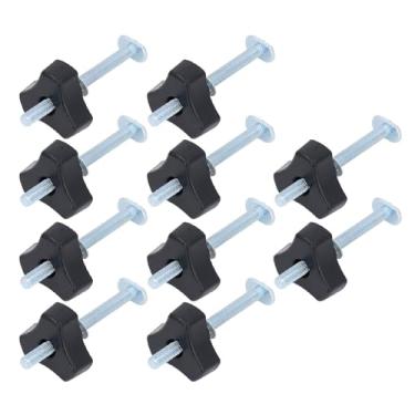 Imagem de lyrlody Kit de Botões de Trilha T, 10 Pacotes de Parafusos de Slot T M8x100mm Com Arruelas de Aço Inoxidável e Botões Rosqueados para Gabaritos e Acessórios de Marcenaria