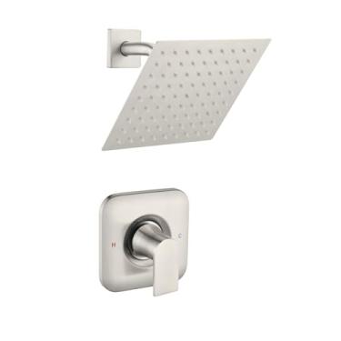 Imagem de Substituição para kit de acabamento de torneira de chuveiro Moen, chuveiro de chuva de alta pressão de 20 cm, alça de chuveiro (válvula e catridge não incluídos), níquel escovado