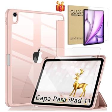 Imagem de Capa iPad 11 Geração 2025 (A16) 11", Compatível iPad 10th de 10,9", Com Suporte para Apple Pencil e Despertar/Sono Automático, Anti Impacto (Rosa, Com Película de Vidro)