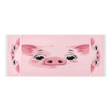 Imagem de Wassud Capas de lavadora e secadora de porco rosa, protetor de lavadora com sacos de armazenamento, capa de geladeira à prova de poeira com bolsos para lavanderia doméstica, cozinha, 120 x 55 cm