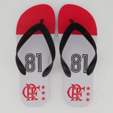 Imagem de Chinelo Flamengo Manto 81 Branco e Preto-Masculino