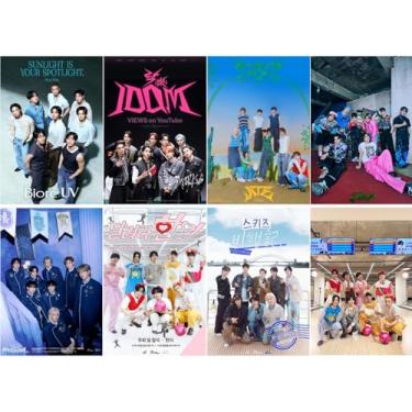 Imagem de LeymiLotus 8 peças STRAY-KIDS pôsteres, STRAY-K pôster pintura de parede fotos postáveis para festa de aniversário decoração de casa (colorido 3)