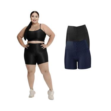 Imagem de Kit 2 Short Legging 3D Academia Fitness Feminino Plus Size-Feminino