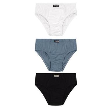 Imagem de Kit 3 cuecas slip infantil menino em meia malha Brandili, Branco, GG