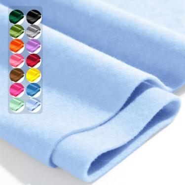 Imagem de Tecido de feltro - 91,4 cm x 91,4 cm 1,6 mm de espessura - Folhas de feltro de artesanato macio para decoração de projetos de arte de costura DIY (azul macio)