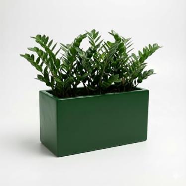 Imagem de Genérico, Terracota, Vaso Quadrado, Preto, 15 x 12 x 11 cm, Acabamento Brilhante, Vaso de Chão, Decorativo para Plantas