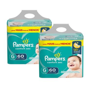 Imagem de Combo Fralda Descartável Confort G com 120 Unidades Leve Mais Pague Menos - PAMPERS