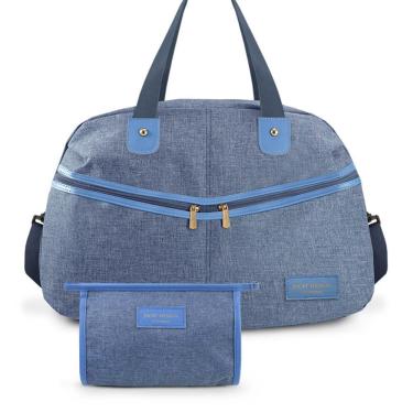 Imagem de Kit Bolsa De Viagem/academia E Necessaire Joy - Jacki Design Azul