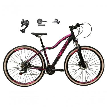 Imagem de Bicicleta Aro 29 Ksw Mwza Feminina Câmbios Shimano Altus 27v Freio Hidráulico K7 Garfo C-trava preto-rosa Tam: 17