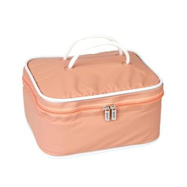 Imagem de Bolsa Térmica 6 Litros, Frasqueira Térmica Impermeável, Rose, Lancheira Térmica Compacta, Conserva Alimentos e Bebidas, Ideal para Trabalho, Academia e Uso Diário