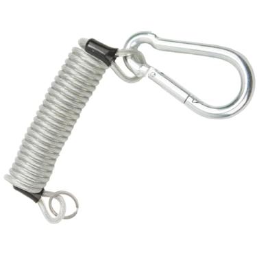 Imagem de Cabo de reboque Breakaway 1,8 m branco – Fio de segurança enrolado com mola de aço inoxidável resistente com pino, cabo de freio de emergência para trailer, trailer, utilitário, cavalo e acessórios de