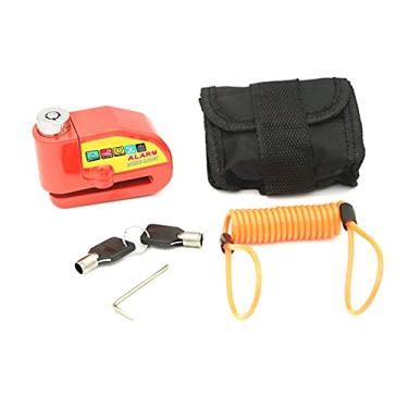 Imagem de Trava de Freio a Disco com Alarme para Motocicleta Rodinha -Roubo Som 110db Cavo Lembrança e Sacola Armazenamento Motoci