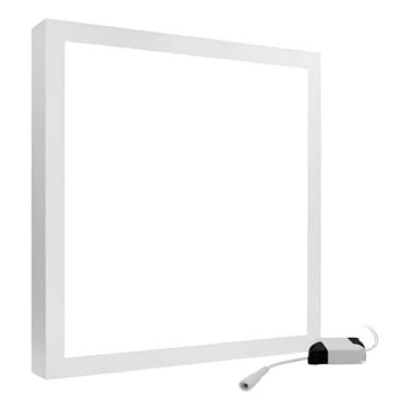 Imagem de Painel LED de Sobrepor Quadrado 32W 40x40cm Alumínio Bivolt para Iluminação Geral de Teto (6500K Luz Fria)
