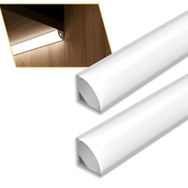 Imagem de Perfil Para Canto De Sobrepor 2m Para Moveis Marcenaria Led Branco