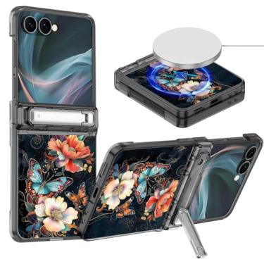 Imagem de Hekodonk Capa para Galaxy Z Flip 7, [compatível com MagSafe] [brilha no escuro] [protetor de tela frontal] [suporte] [proteção de dobradiça], ajuste fino para mulheres e meninas para Samsung Galaxy Z