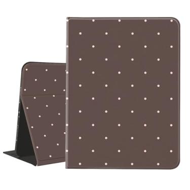 Imagem de AdorableWhimsy Linda capa de bolinhas para iPad Air de 11 polegadas M3 2025/M2 2024/iPad Air 5 2022/Air 4 2020 10,9 polegadas com porta-lápis vintage estética clássica design minimalista capa de couro