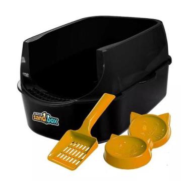 Imagem de Kit Caixa de Areia para Gatos Furba Alta Premium- Dogcompany , Preto