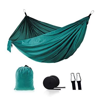 Imagem de Redinha de Nylon Ampliada Balanço Indoor Camping Viagem Trekking Suprimentos 210T Confortável Portátil com Bolsa Armazenamento Laços Fivelas para Uso em Casa Piquenique Praia