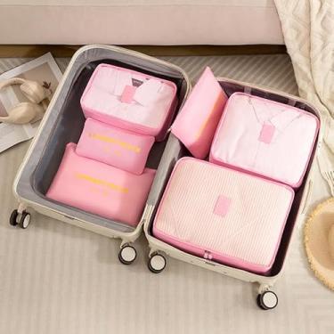 Imagem de Bolsa organizadora aprimorada de 6 peças para acessórios de viagem - perfeita para armazenamento de roupas de treino e viagem - rosa