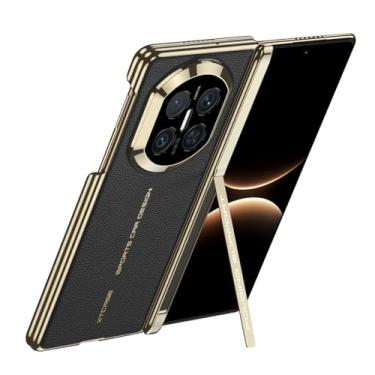 Imagem de FWYANZH Capa magnética para Huawei Mate X7, suporte de dobradiça, capa traseira galvanizada, proteção à prova de choque, capa de couro, preta, Mate X7